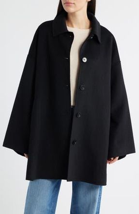 Bernardo Double Face Car Coat in Black at Nordstrom Rack, Size Large