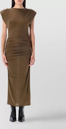 Isabel Marant midi dress with cap sleeves and ruched detailing