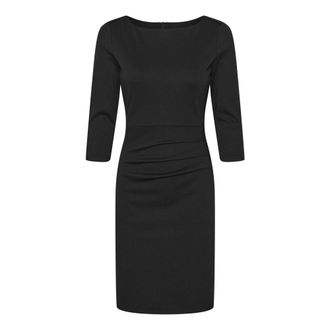 Kaffe Zwart Diep Gedrapeerd LS Jurk - Dames - Korte kleedjes - Zwart - M - Kleedjes