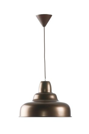 Els Banys L&aacute;mpara techo pantalla met&aacute;lica bronce pendel textil