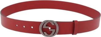 Gucci Pre-owned Vintage Riem - Dames - Vintage Accessoires - Rood - ONE Size - Leer - Vintage