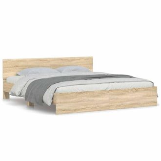 Berkfield Home Bed Frame without Mattress Sonoma Oak 180x200 cm Super King in Light Brown