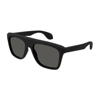 Gucci Sunglasses, female, Black, Size: 57 MM Square Sunglasses Dark Grey Lenses