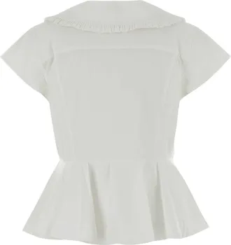 Ganni Womens Cotton Blouse White