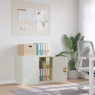 Berkfield Home File Cabinet Light Grey 90x40x70 cm Steel | Size: 90 x 40 x 70 cm