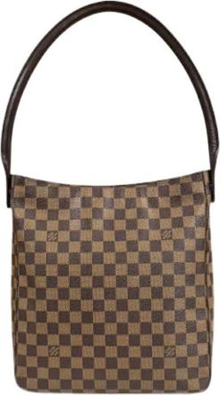 Louis Vuitton Tweedehands Canvas Louis Vuitton tassen - Dames - Vintage Schoudertas - Bruin - ONE Size - Vintage