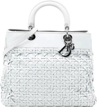 Dior Pre-owned Handbags, female, White, Size: ONE SIZE Pre-owned Leather Handbag