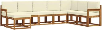 vidaXL Conjunto De Sof&aacute;s De Exterior 8 Uds. Natural Y Crema Vidaxl