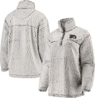 G-III 4Her by Carl Banks Womens G-III 4Her by Carl Banks Gray Philadelphia Flyers Sherpa Quarter-Zip Pullover Jacket at Nordstrom, Size Small