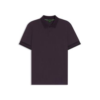 BOSS Slim-fit polo shirt in cotton with striped collar