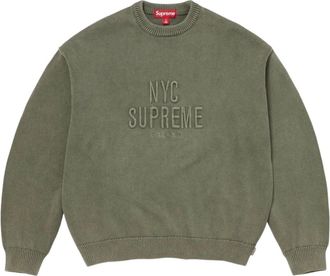 SUPREME SS26 Overdyed Raised Sweater Olive SUP-SS26-217-OLV