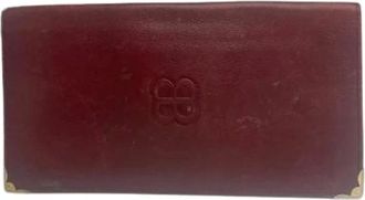 Balenciaga Pre-owned Wallets, female, Red, Size: ONE SIZE Pre-owned Vintage Leather Card Holder
