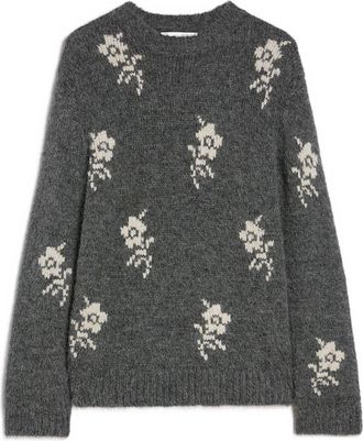 Jil Sander Medium Grey Floral Knitted Jumper