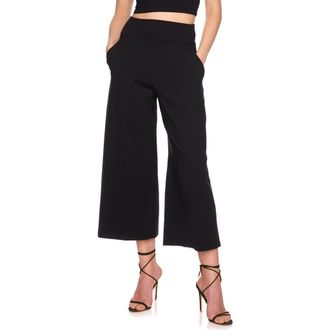 Susana Monaco Crop Wide Leg Pants in Black at Nordstrom, Size X-Small