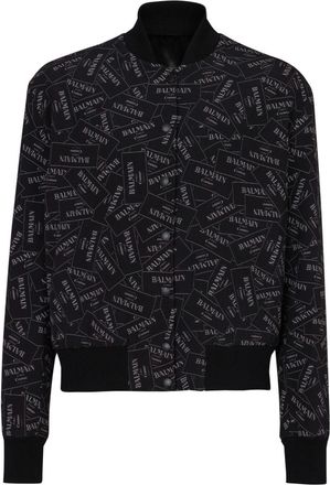 Balmain Printed Bomber Jacket - Mens - Viscose/Cupro