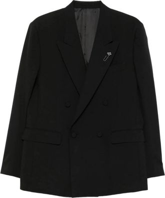 Lardini Dubbele rij knopen blazer - Heren - Blazers - Zwart - S - Jassen