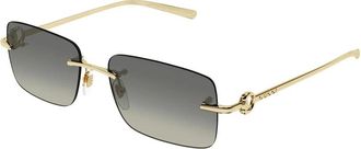 Gucci Sunglasses, unisex, Yellow, Size: 55 MM Horsebit Rimless Sunglasses
