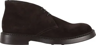 Doucal's Dark Brown Suede Lace-Up Chukka Boots