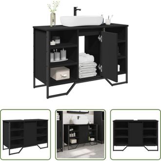 vidaXL Lavabo - Mobile Lavabo Bagno Nero 91x35x60 cm in Truciolato