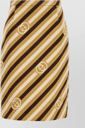 Gucci embroidered chenille fitted skirt