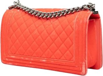 Chanel Pre-owned Velvet Crossbody Tas - Dames - Vintage Schoudertas - Oranje - ONE Size - Vintage