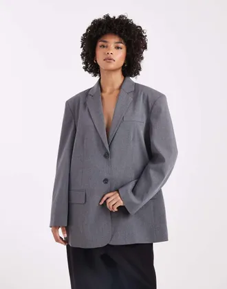 Asos Blazer color antracite con retro a portafoglio-Grigio