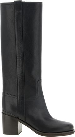 Brunello Cucinelli Black Calfskin Over The Womens Knee
