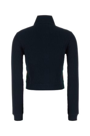 Gucci Womens Midnight Blue Jersey Sweatshirt Bluejapan Exterior: Polyester Cotton Maglieria Sweater