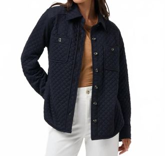 Travis Mathew Diamond Quilted Shacket In Black
