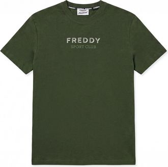 Freddy T-shirt da Uomo Regular Fit con Grafica Centrale Gommata