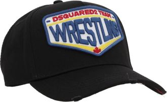 Dsquared2 Wrestling Patch Baseball Cap - Heren - Petten - Zwart - ONE Size - Katoen - Accessoires