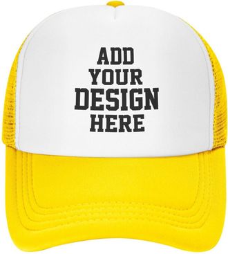 Generic Custom Hat for Men Personalized Baseball Cap Baseball Hat Custom Hats for Men Yellow Cap