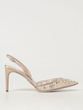 Rene Caovilla Slingback Rene Caovilla in raso e nylon a rete con strass