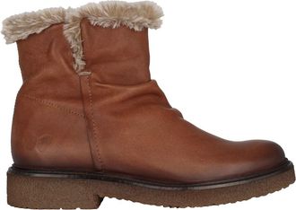 Felmini Enkelboot met wollen rand - Dames - Winterlaarzen - Bruin - 35 EU - Wol - Schoenen