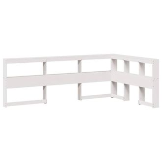 Berkfield Home Bookcase Headboard L-Shaped White 120 cm Solid Wood Pine