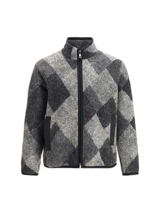Moncler Grey Zip-Up Cardigan