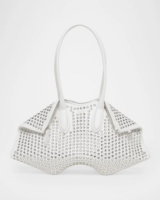Alexander McQueen Manta Sculptural Crystal Stud Shoulder Bag