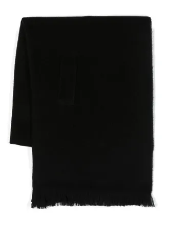 Gentryportofino fringed wool scarf - women - Virgin Wool - One Size - Black
