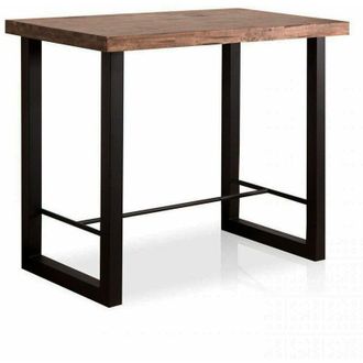 Home Heavenly Home Heavenly - Mesa Alta Industrial Darek, Mesa Alta De Madera Y Patas Met&aacute;licas En u, Con Reposapi&eacute;s. Medida: 120x70 Cm Color: Roble Americano - Neg