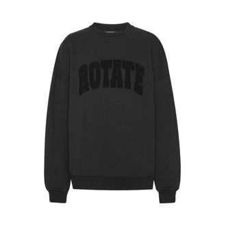 Rotate ROTATE Birger Christensen, Sweatshirts, female, Black, Size: XS Heavy Sweat Crewneck