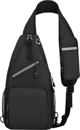 Generic Outdoor Adventure Sling Bag Crossbody Chest Purse With Adjustable Guitar Strap For Travel Hiking And Daily Use (Black, One Size)
