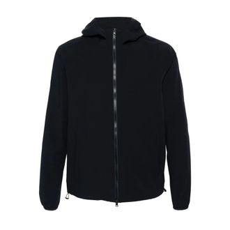 Herno Wind Jackets, male, Blue, Size: XL Hooded Rain Jacket