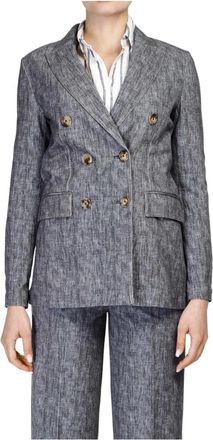Circolo 1901 Double-breasted Jacket - Dames - Blazers - Grijs - 2XL - Katoen - Jassen