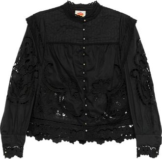 Farm Rio Black Richilieu Blouse