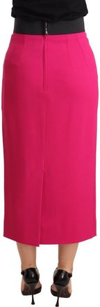 Dolce & Gabbana Womens Pink High Waist Stretch Pencil Straight Skirt Rayon Acetate Elastane