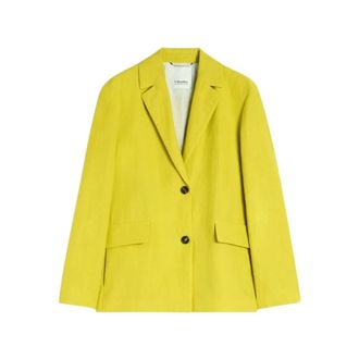 Max Mara Blazers, female, Yellow, Size: XS Tailored Linen Jacket