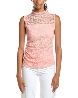 Kenneth Cole Stretch Lace Drape Mock Neck Tank
