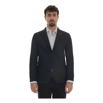 Paoloni Blazers, male, Blue, Size: 3XL Jacket without lining decostruita
