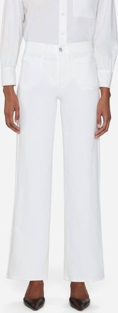 Frame Denim Le Slim Palazzo Modernist Pocket Jeans In White