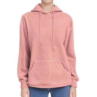 Generic womens tops Womens Long Sleeve Hoodie Sweatshirts Lightweight Pullover Tops sweatshirt women (Pink, M)